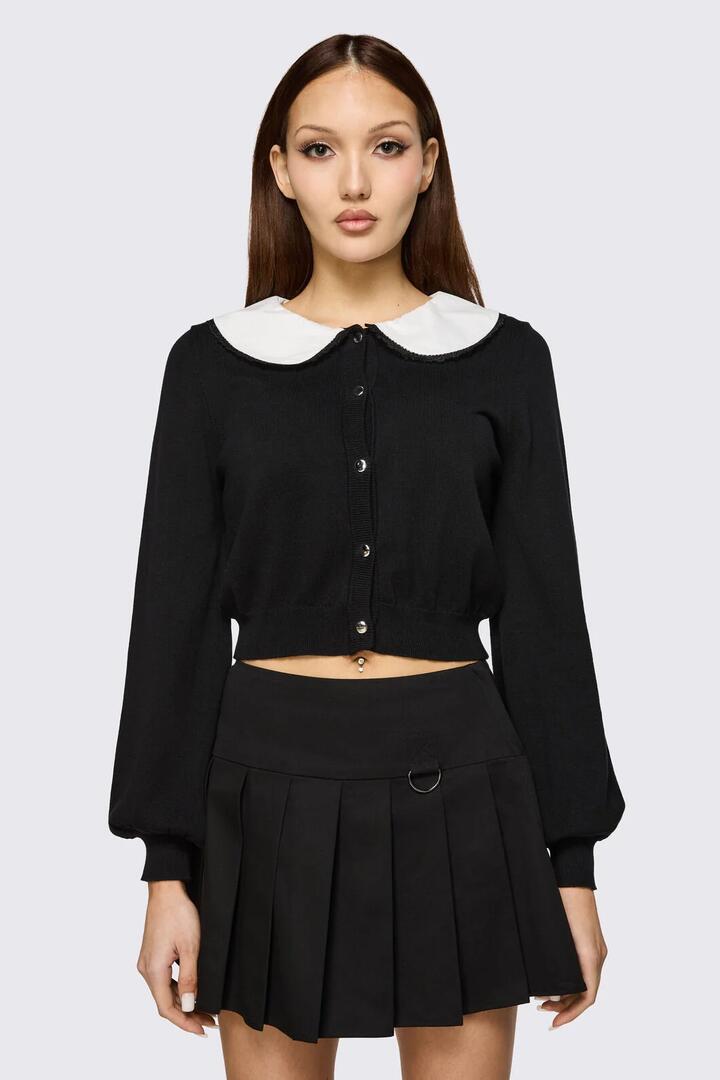 Image of Cardigans. Product name - Hot Issue Cardigan in Black colour by brand - Black Friday