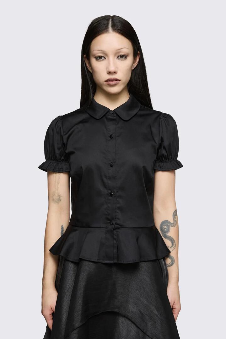 Image of Shirts. Product name - Mythical Peplum Blouse in White colour by brand - Black Friday