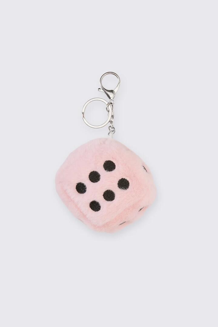 Image of Charms. Product name - Fluffy Dice Charm in Pink colour by brand - Black Friday