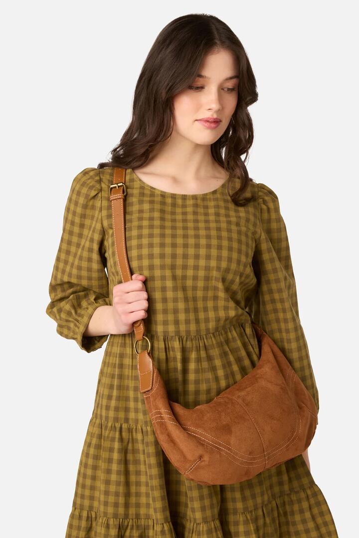 Image of Bags. Product name - Tan Boho Faux Suede Bag in Tan colour by brand - Princess Highway