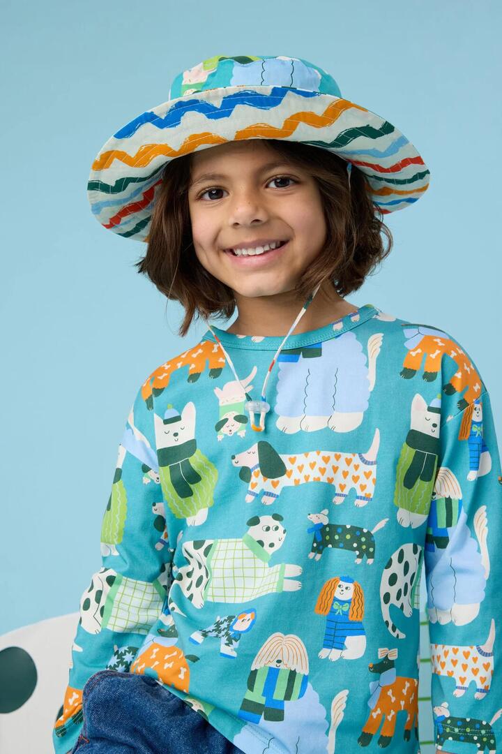 Image of Hats. Product name - Sweater Dog Kids Hat in Teal colour by brand - Gorman