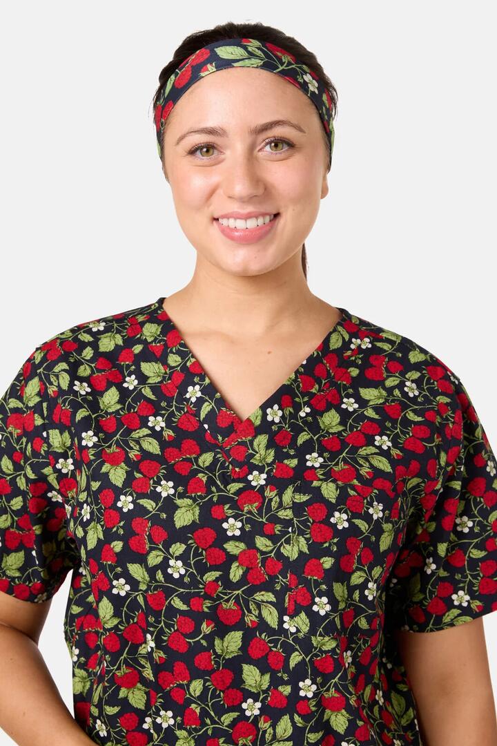 Image of Hair Accessories. Product name - Raspberry Scrub Headband in Navy colour by brand - Scrubs With Love