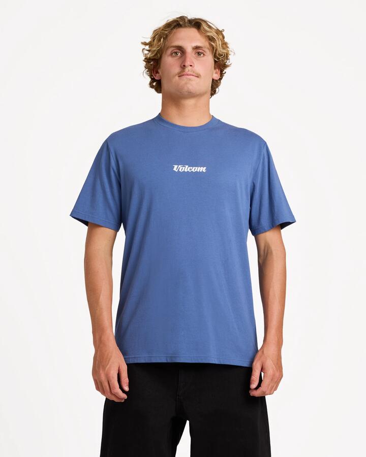 Image of T-Shirts. Product name - Volcom Mens Linear T-Shirt Light Navy in Light Navy colour by brand - Volcom
