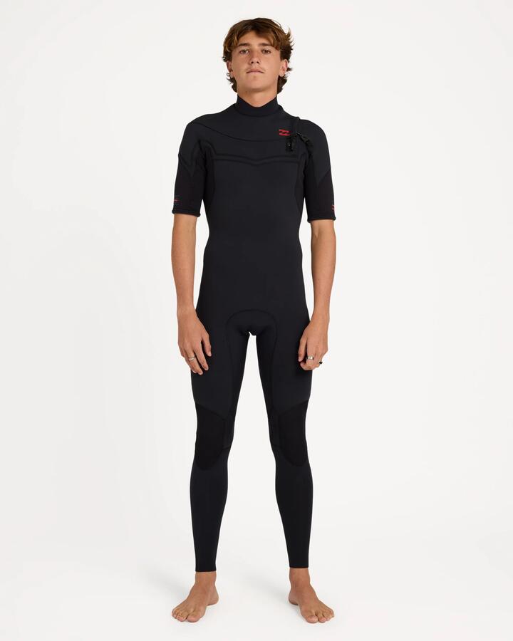Image of Wetsuits. Product name - Billabong Mens 2/2 Absolute Ultra Chest Zip Wetsuit Black in Black colour by brand - Billabong
