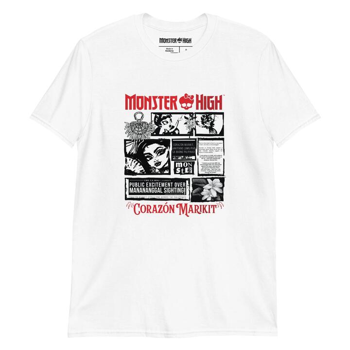 Image of T-Shirts. Product name - Monster High Corazon Marikit White T-Shirt in colour by brand - Monster High