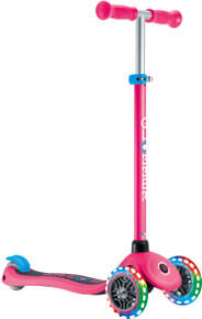 Image of Toys. Product name - Globber Primo V2 scooter with Lights and Griptape Fuchsia Pink / Sky Blue in colour by brand - Toymate