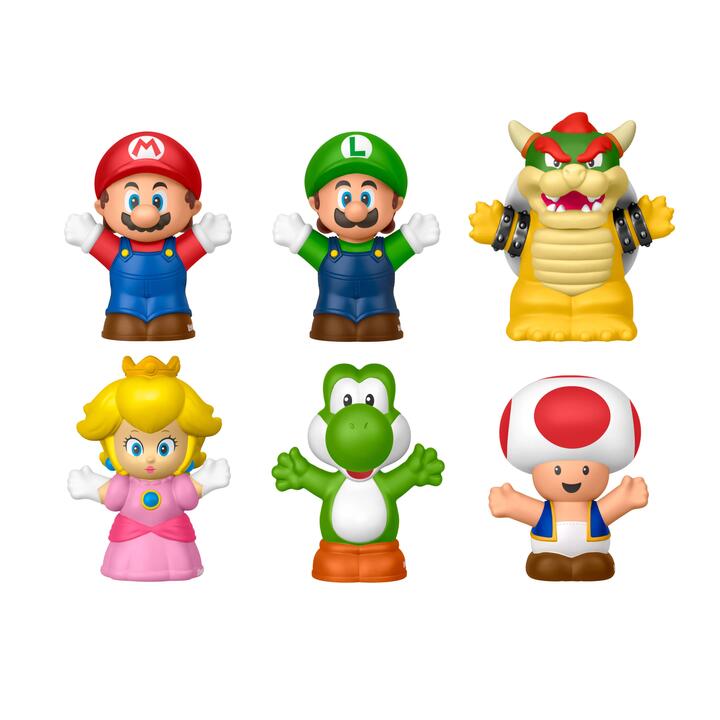 Image of Toys. Product name - Fisher-Price Little People My Mario Figure 6-Pack Toy Set for Toddlers & Kids in colour by brand - Fisher-Price