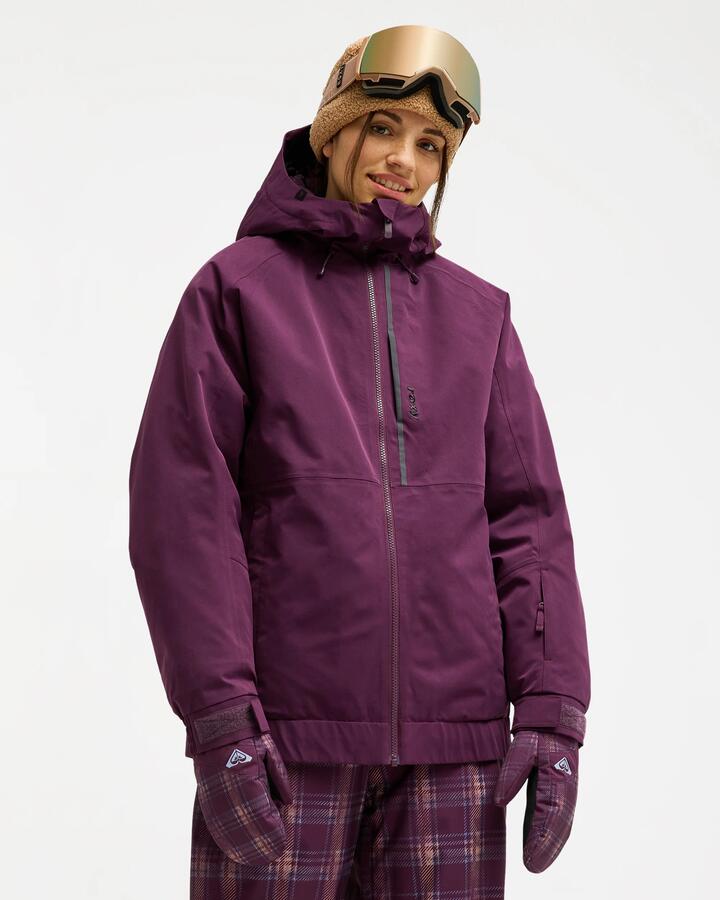 Image of Coats & Jackets. Product name - Roxy Womens 20K Crystal Clear Snow Jacket Blackberry Wine in Blackberry Wine colour by brand - Roxy