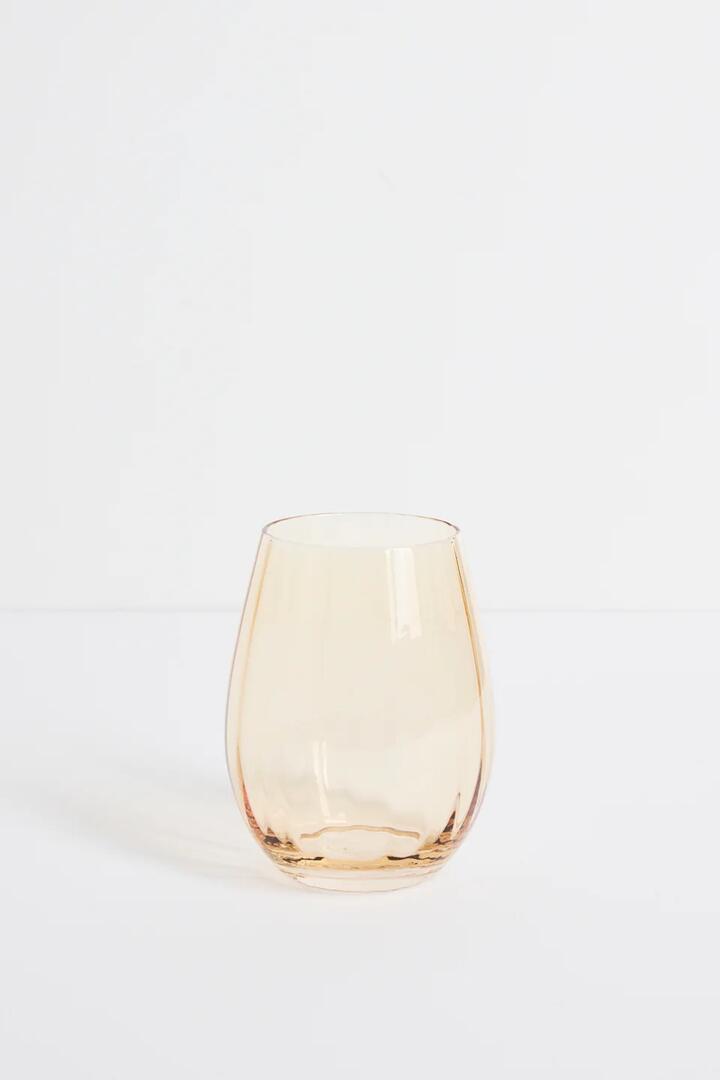 Image of Kitchen & Dining. Product name - Ripple Light Amber Stemless Glass in colour by brand - Willow & Mae