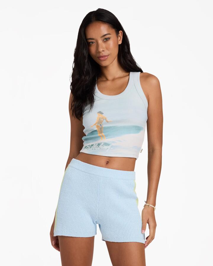 Image of a model wearing Shorts. Product name - Surf Dive 'n Ski Womens Daytrip Shorts Cool Blue in Cool Blue colour by brand - Surf Dive 'n Ski