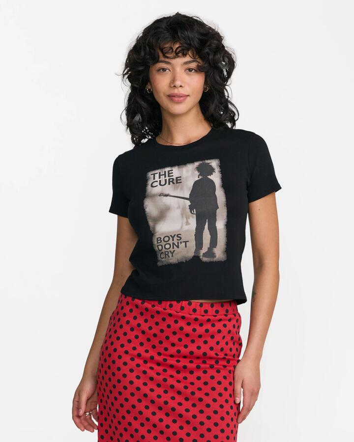Image of T-Shirts. Product name - Surf Dive 'n Ski Womens Boys Dont Cry Shrunken T-Shirt Black in Black colour by brand - Surf Dive 'n Ski