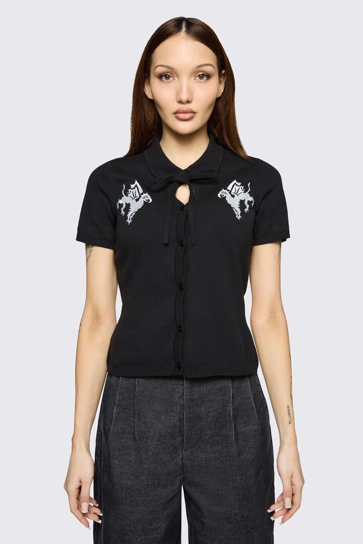 Image of Cardigans. Product name - Mythical Goth Cardigan in Black colour by brand - Black Friday