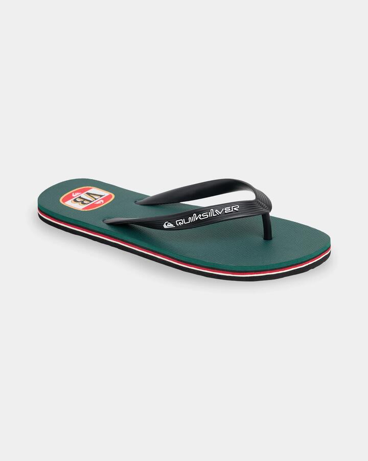 Image of Sandals. Product name - Surf Dive 'n Ski Mens Quiksilver X Vb Moncata Thongs Forest in Forest colour by brand - Surf Dive 'n Ski