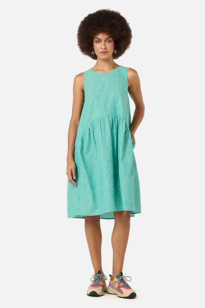 Image of Dresses. Product name - Raw Coast Dahlia Dress in Turquoise colour by brand - Gorman