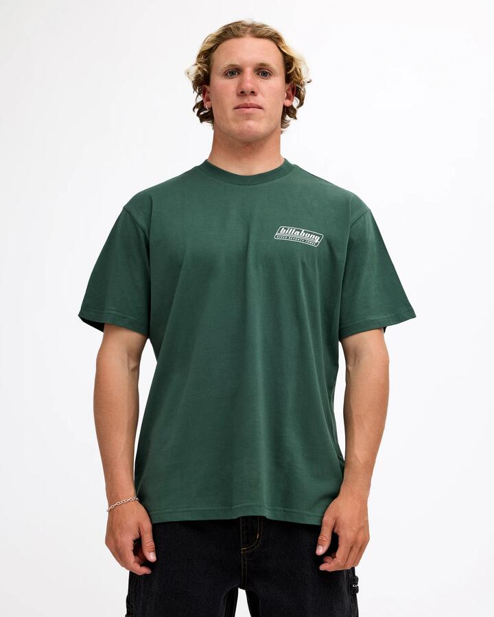Image of T-Shirts. Product name - Billabong Mens Walled T-Shirt Field Green in Field Green colour by brand - Billabong