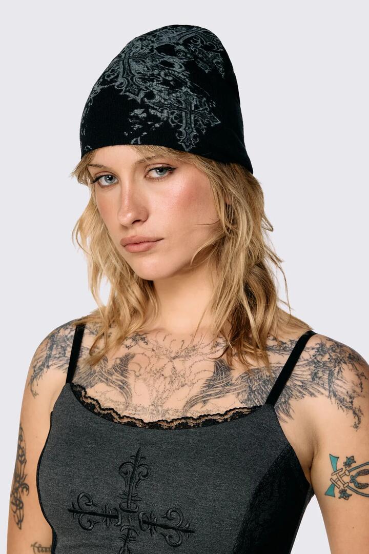 Image of Hats. Product name - Sunday Beanie in Black colour by brand - Black Friday