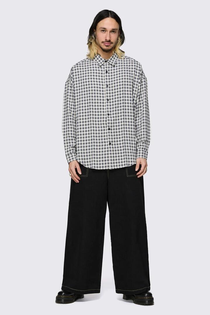 Image of Shirts. Product name - Darling Gingham Shirt in Black/White colour by brand - Dangerfield