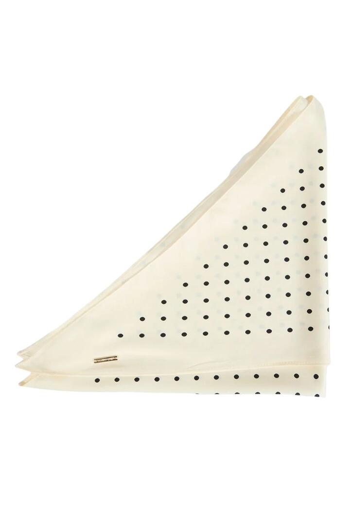 Image of Scarves & Shawls. Product name - Raya Vintage White Black Dot Scarf in Black colour by brand - All About Eve