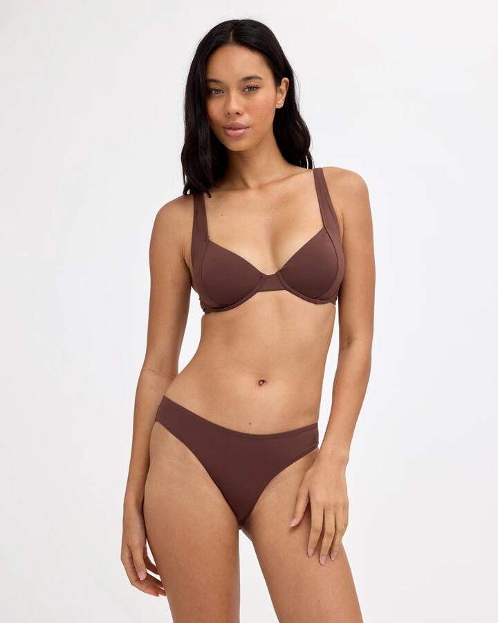 Image of Swimwear. Product name - Billabong Womens Sol Searcher Khloe Dd Bikini Top Teak in Teak colour by brand - Billabong