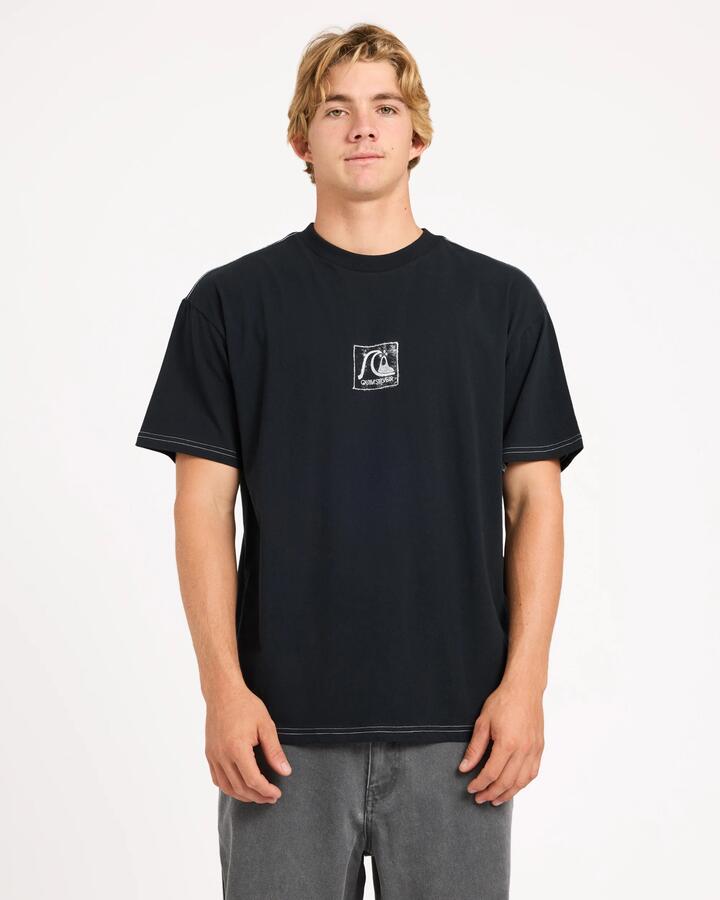 Image of T-Shirts. Product name - Quiksilver Mens Iconic T-Shirt Black in Black colour by brand - Quiksilver