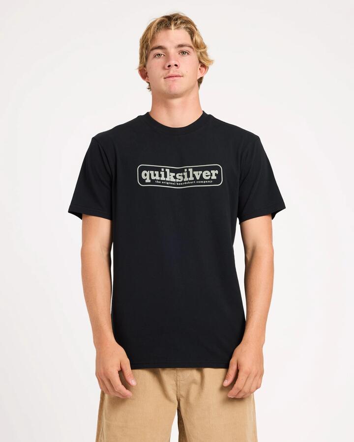 Image of T-Shirts. Product name - Quiksilver Mens Centres T-Shirt Black in Black colour by brand - Quiksilver