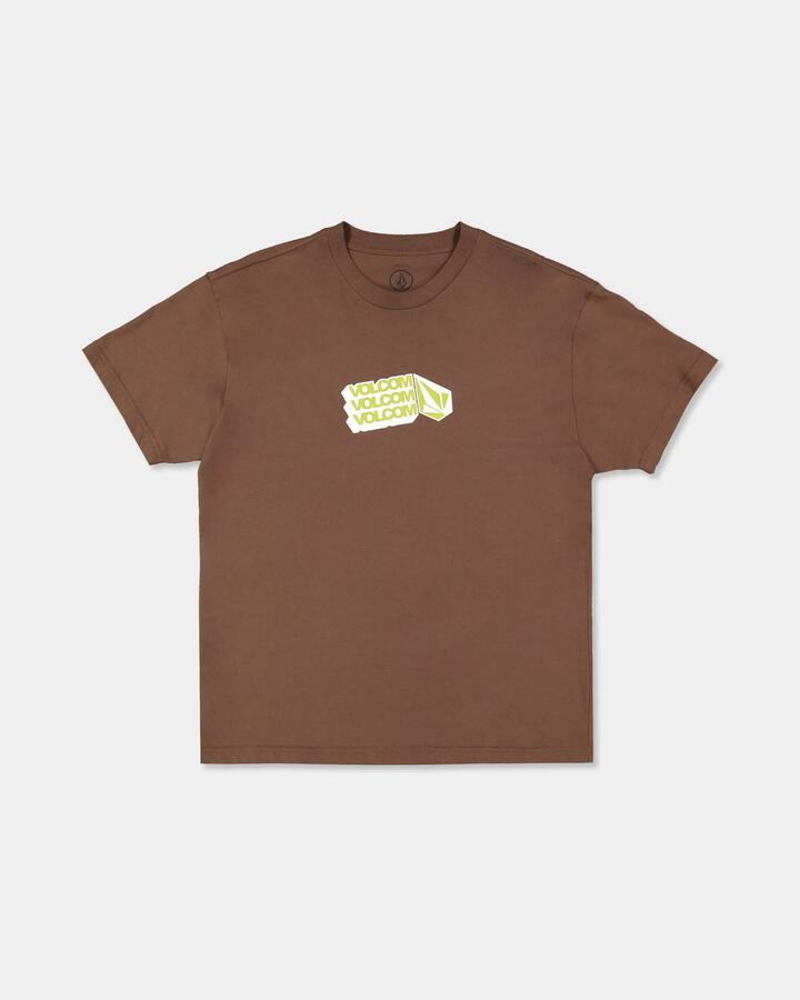 Image of T-Shirts. Product name - Volcom Boys 8-16 Threpeat Loose T-Shirt Brown Stone in Brown Stone colour by brand - Volcom