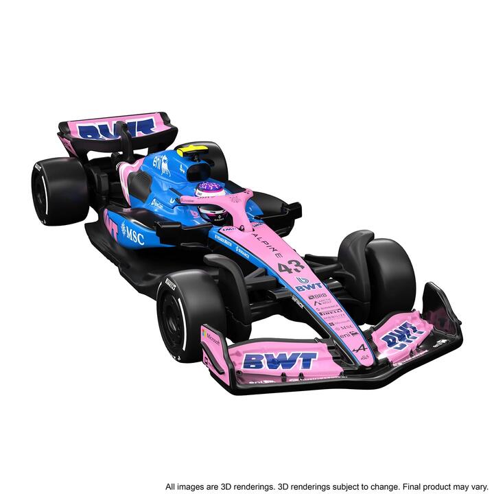Image of Toy Cars. Product name - Hot Wheels Premium Collectible BWT Alpine Formula One Team Car Franco Colapinto in colour by brand - Hot Wheels