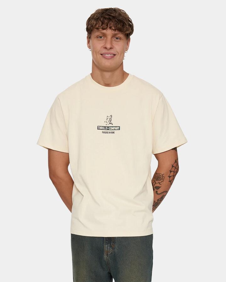 Image of T-Shirts. Product name - Thrills Mens Risen Merch T-Shirt Heritage White in Heritage White colour by brand - Thrills