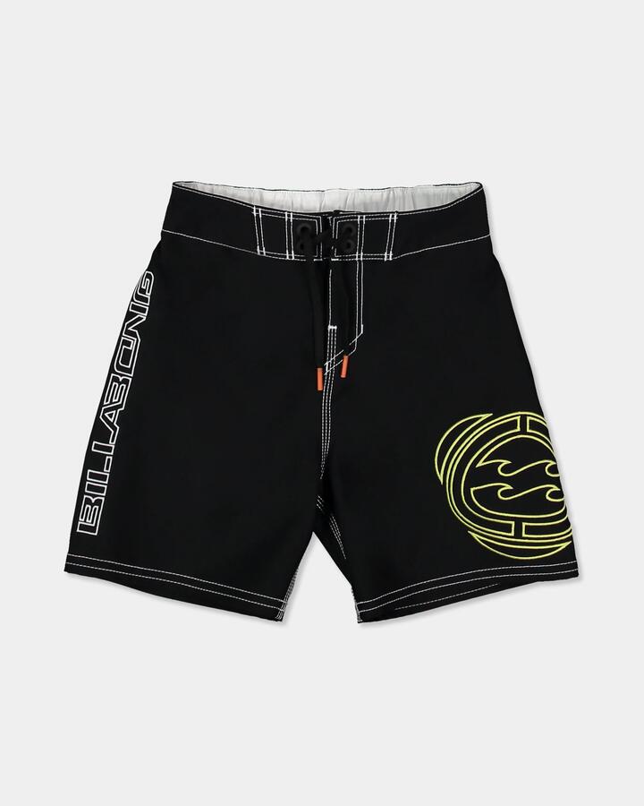 Image of Swimwear. Product name - Billabong Boys 2-7 Spec 73 Pulse 13" Boardshorts Off Black in Off Black colour by brand - Billabong