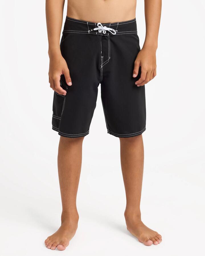 Image of Swimwear. Product name - Billabong Boys 8-16 Flare Og 17" Boardshorts Black in Black colour by brand - Billabong