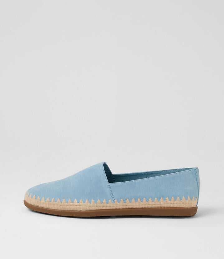 Image of Shoes. Product name - Rabbit Pale Blue Natural Suede Espadrilles in Pale Blue-Natural colour by brand - MIDAS