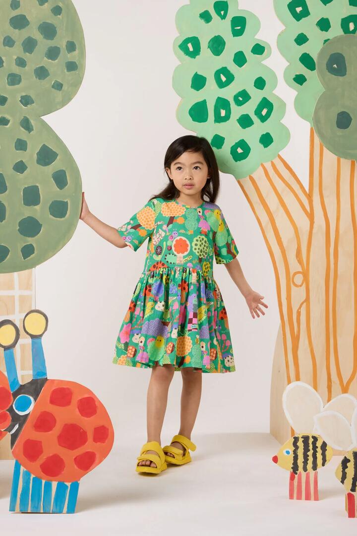 Image of Dresses. Product name - Woodend Kids Dress in Green colour by brand - Gorman