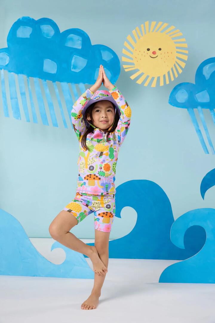 Image of Swimwear. Product name - Wood End Kids Swim Shorts in Lilac colour by brand - Gorman