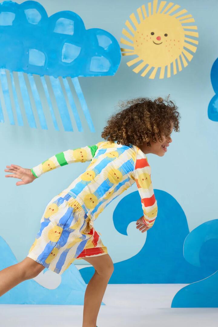 Image of Swimwear. Product name - Sunny Spliced Kids Swim Top in Multi colour by brand - Gorman