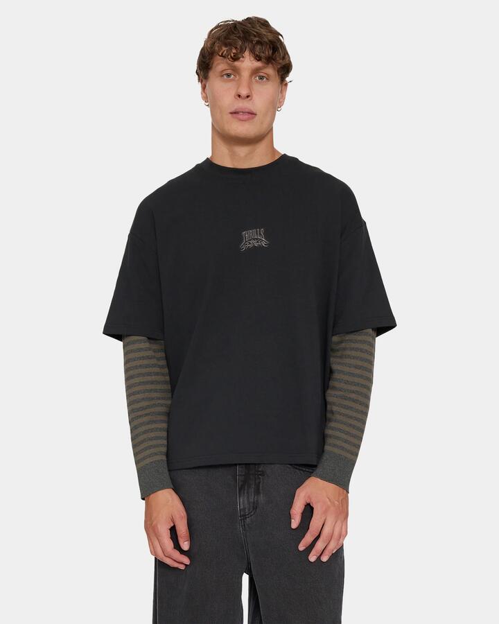Image of Accessories. Product name - Thrills What We Believe Layer Oversize Box Fab Faded Black in Faded Black colour by brand - Thrills