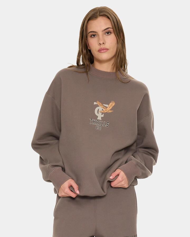 Image of Accessories. Product name - Thrills Take It Easy Slouch Crew Clba Clay Smoke in Clay Smoke colour by brand - Thrills