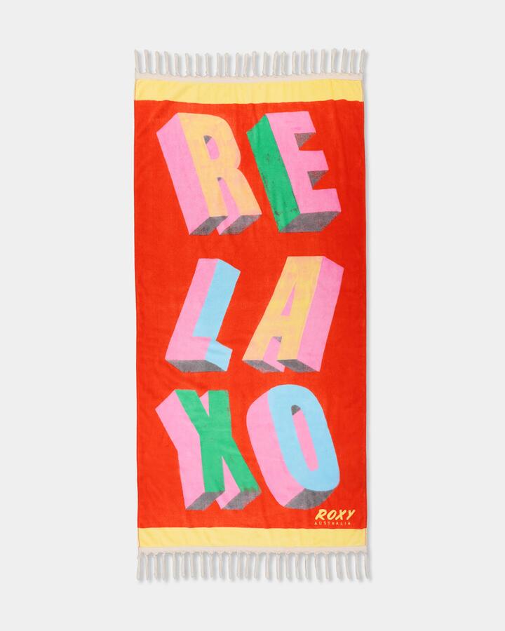 Image of Towels. Product name - Roxy Relaxo Towel Rio Red in Rio Red colour by brand - Roxy