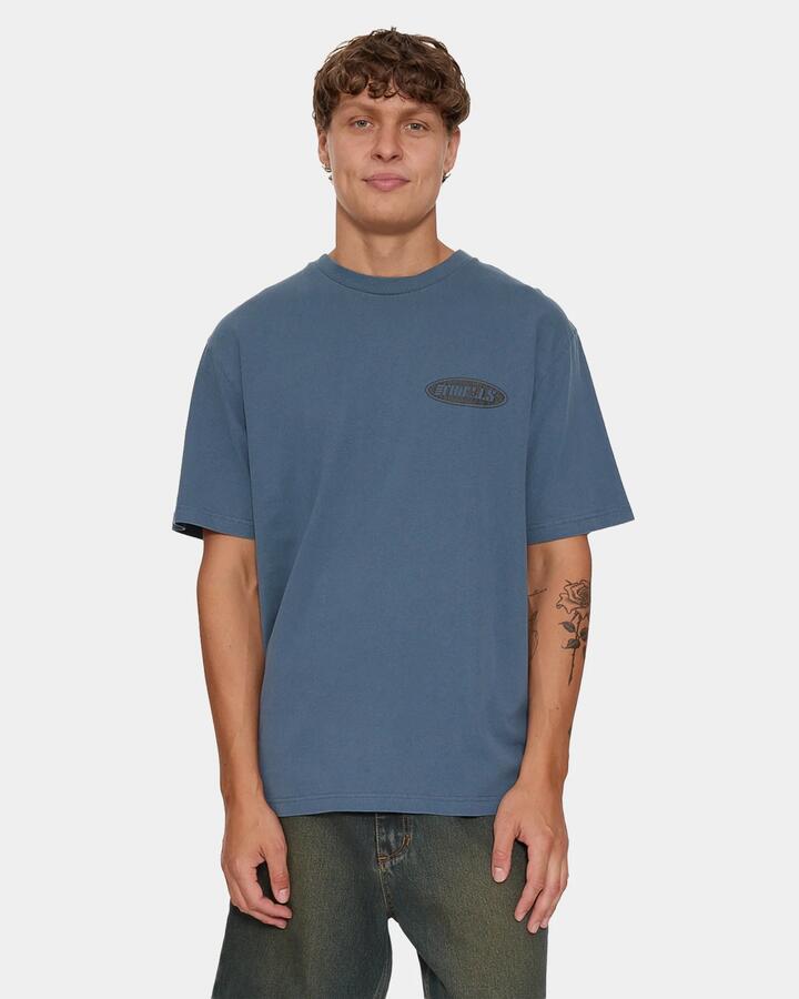 Image of T-Shirts. Product name - Thrills Odyssey Core Oversize Tee Bke0 Deep Mineral Blue in Deep Mineral Blue colour by brand - Thrills