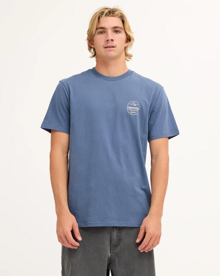 Image of T-Shirts. Product name - Quiksilver Mens Og Oval T-Shirt Vintage Indigo in Vintage Indigo colour by brand - Quiksilver