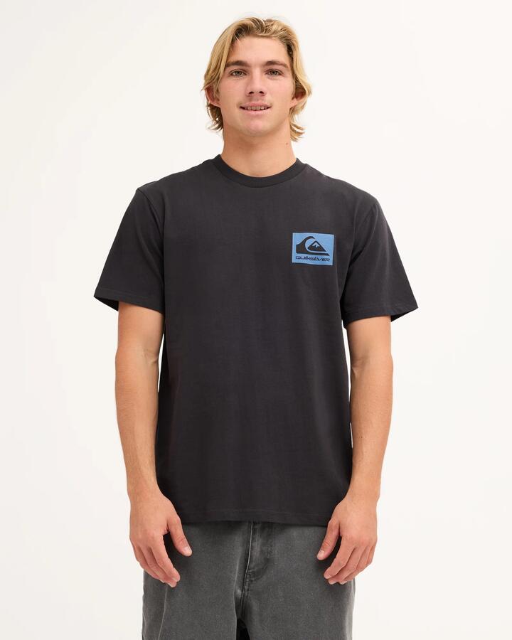 Image of T-Shirts. Product name - Quiksilver Mens Box Omni T-Shirt Tarmac in Tarmac colour by brand - Quiksilver