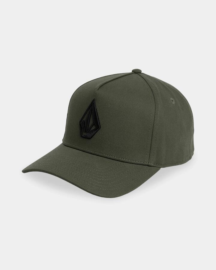 Image of Hats. Product name - Volcom Mens Embossed Stone Flexfit Cap Squadron Green in Squadron Green colour by brand - Volcom