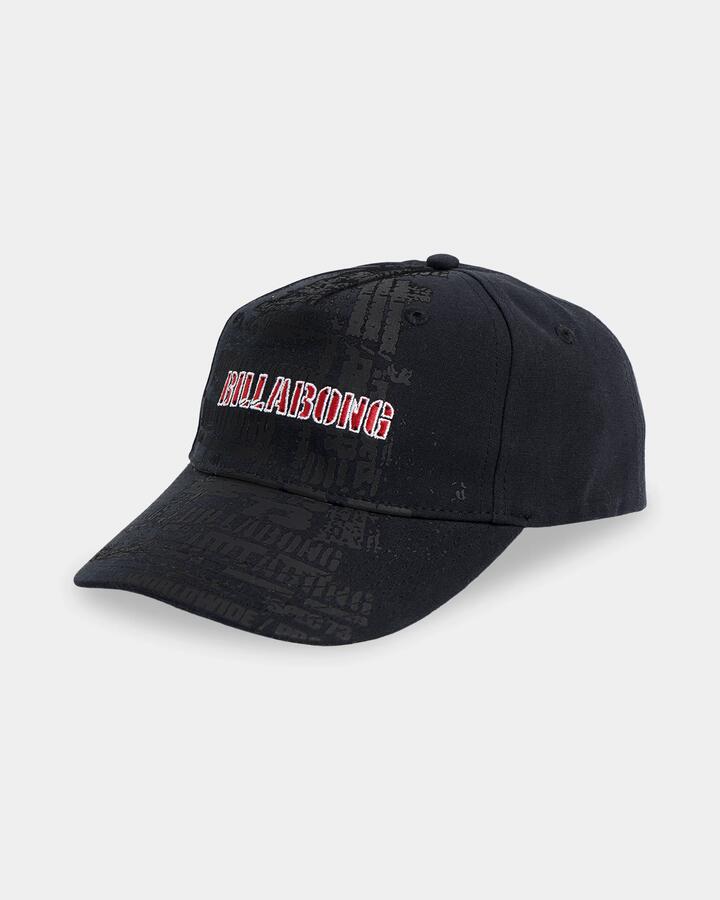 Image of Hats. Product name - Billabong Mens Spec 73 Stencil Cap Off Black in Off Black colour by brand - Billabong