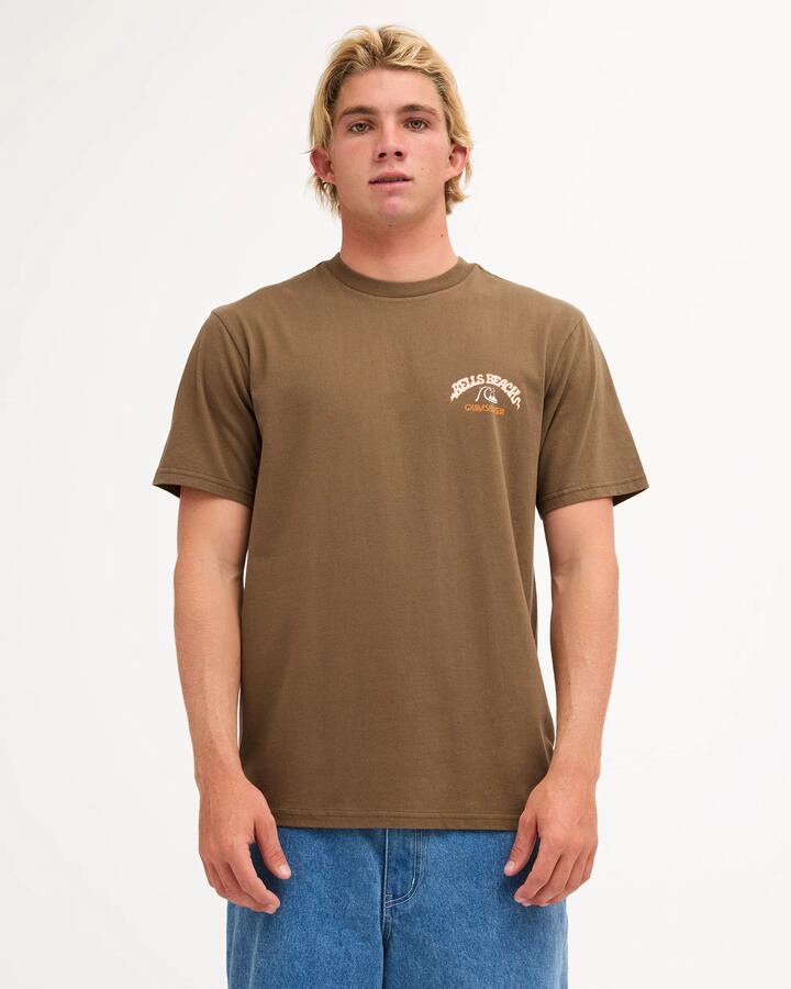 Image of T-Shirts. Product name - Quiksilver Mens Psych Bells T-Shirt Brown in Brown colour by brand - Quiksilver
