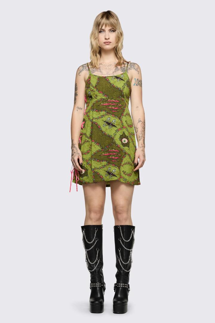 Image of Dresses. Product name - Decay Dress in Olive colour by brand - Black Friday