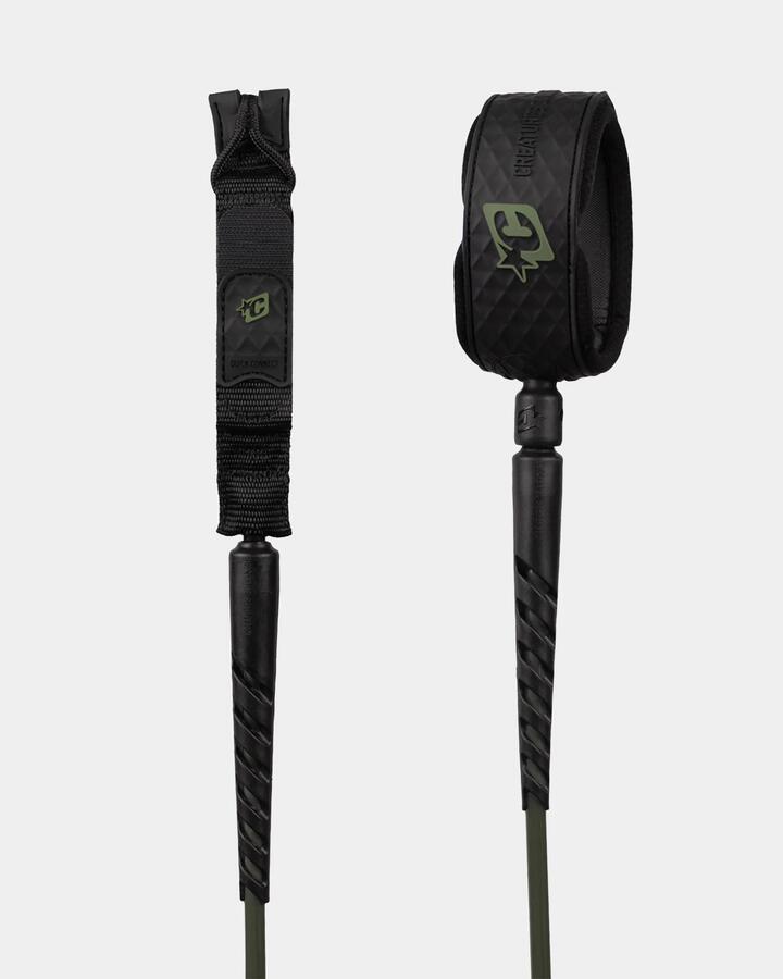 Image of Accessories. Product name - Creatures Of Leisure Reliance Longboard Standard Duty 9Ft Ankle Leash Military Black in Military Black colour by brand - Creatures Of Leisure