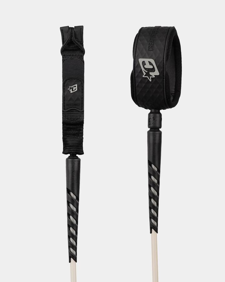 Image of Accessories. Product name - Creatures Of Leisure Reliance Longboard Standard Duty 9Ft Ankle Leash Bone Black in Bone Black colour by brand - Creatures Of Leisure