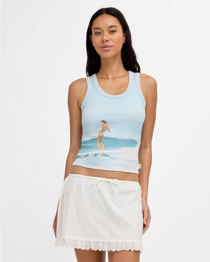 Image of a model wearing Tops. Product name - Billabong Womens Sol Surfer Tank Top Multi in Multi colour by brand - Billabong