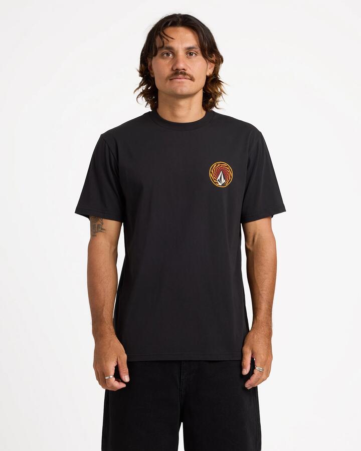 Image of T-Shirts. Product name - Volcom Mens Warpstone T-Shirt Black in Black colour by brand - Volcom