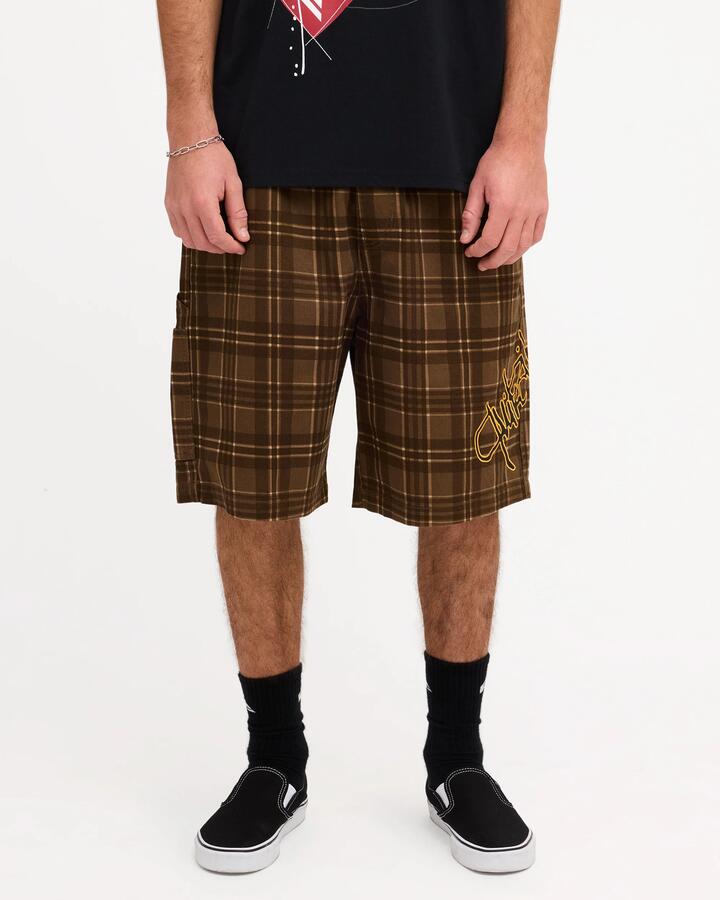 Image of a model wearing Shorts. Product name - Quiksilver Mens Illusion 23" Walkshorts Bungee Cord in Bungee Cord colour by brand - Quiksilver