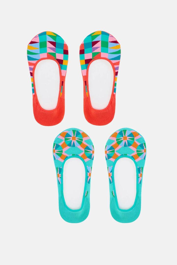 Image of Socks. Product name - Sunspill Footsie Set Of 2 in Print colour by brand - Gorman